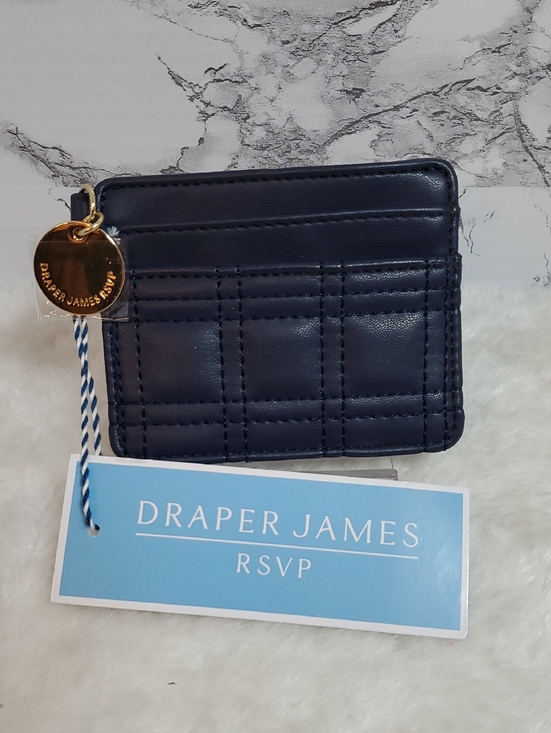 Draper James Handbags - Draper James Navy Quilted Card Holder Wallet with Gold Charm